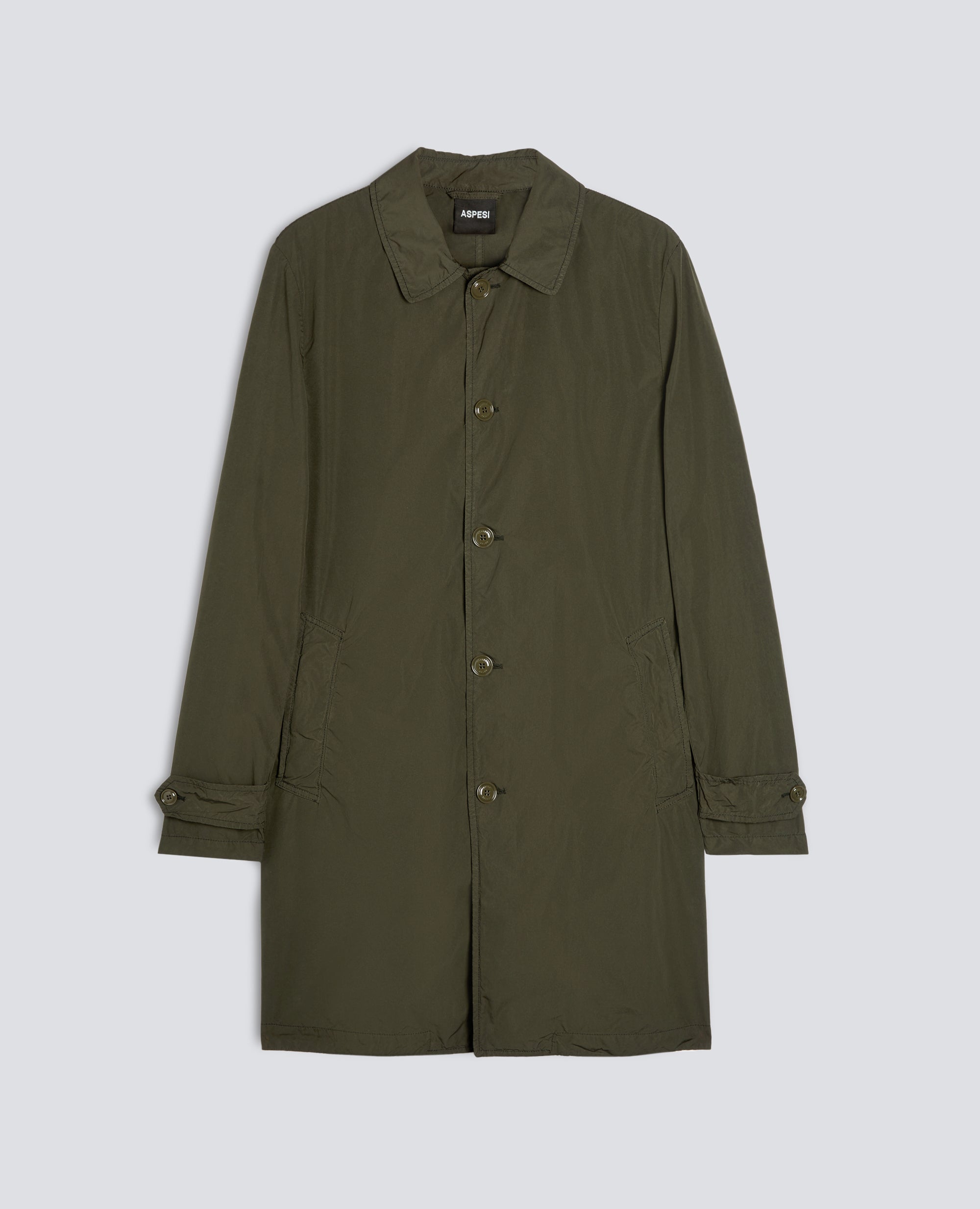 POLYESTER AND COMPACT NYLON RAINCOAT - VERDE - ASPESI