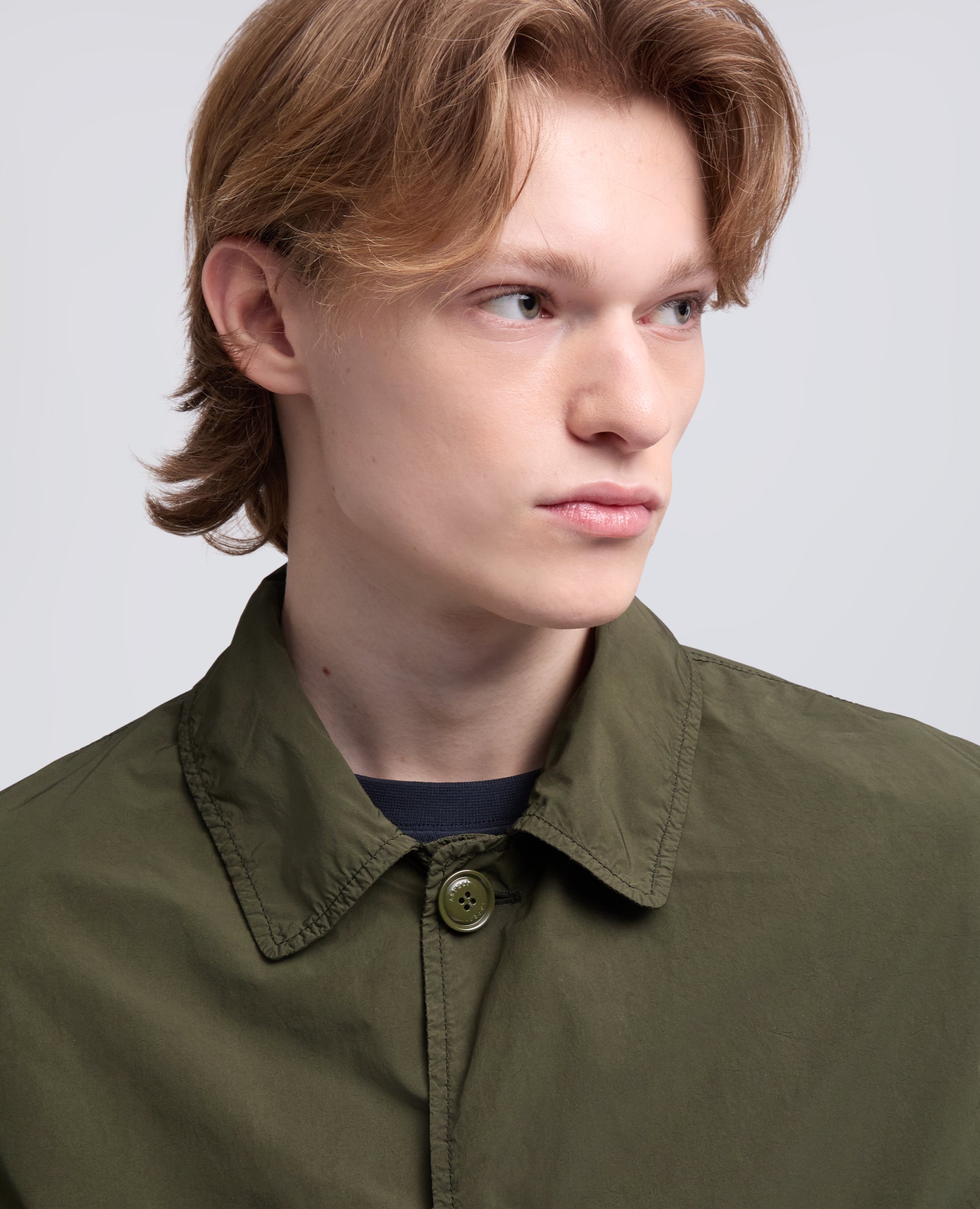 POLYESTER AND COMPACT NYLON RAINCOAT - VERDE - ASPESI