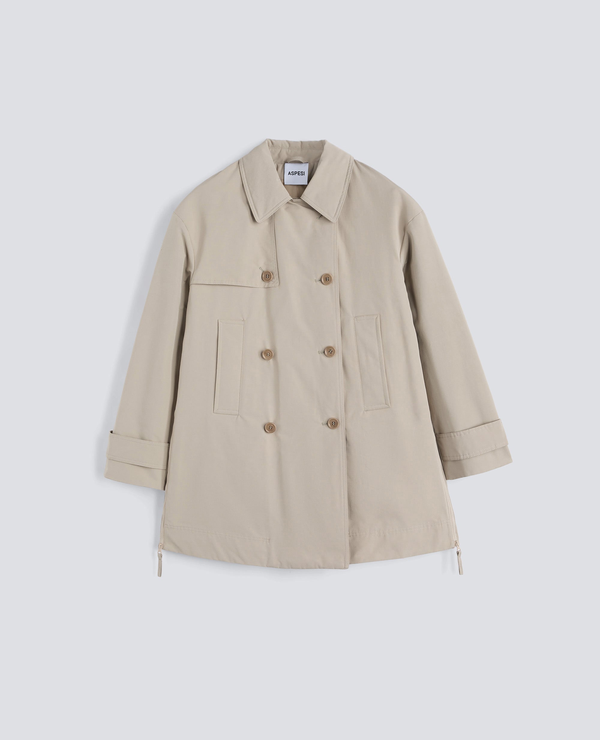 TRENCH CORTO SCARLETT IN MISTO COTONE - BEIGE - ASPESI