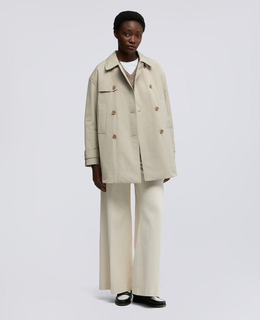 IMPERMEABLE SCARLETT SHORT EN MELANGE COTON - BEIGE - ASPESI