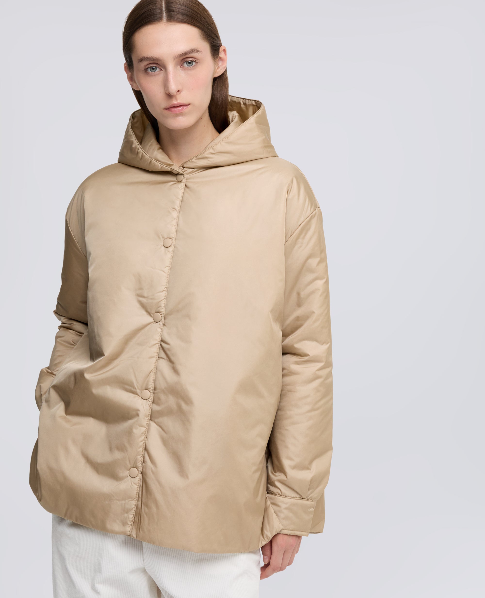 GIUBBOTTO BETH CON CAPPUCCIO - BEIGE - ASPESI