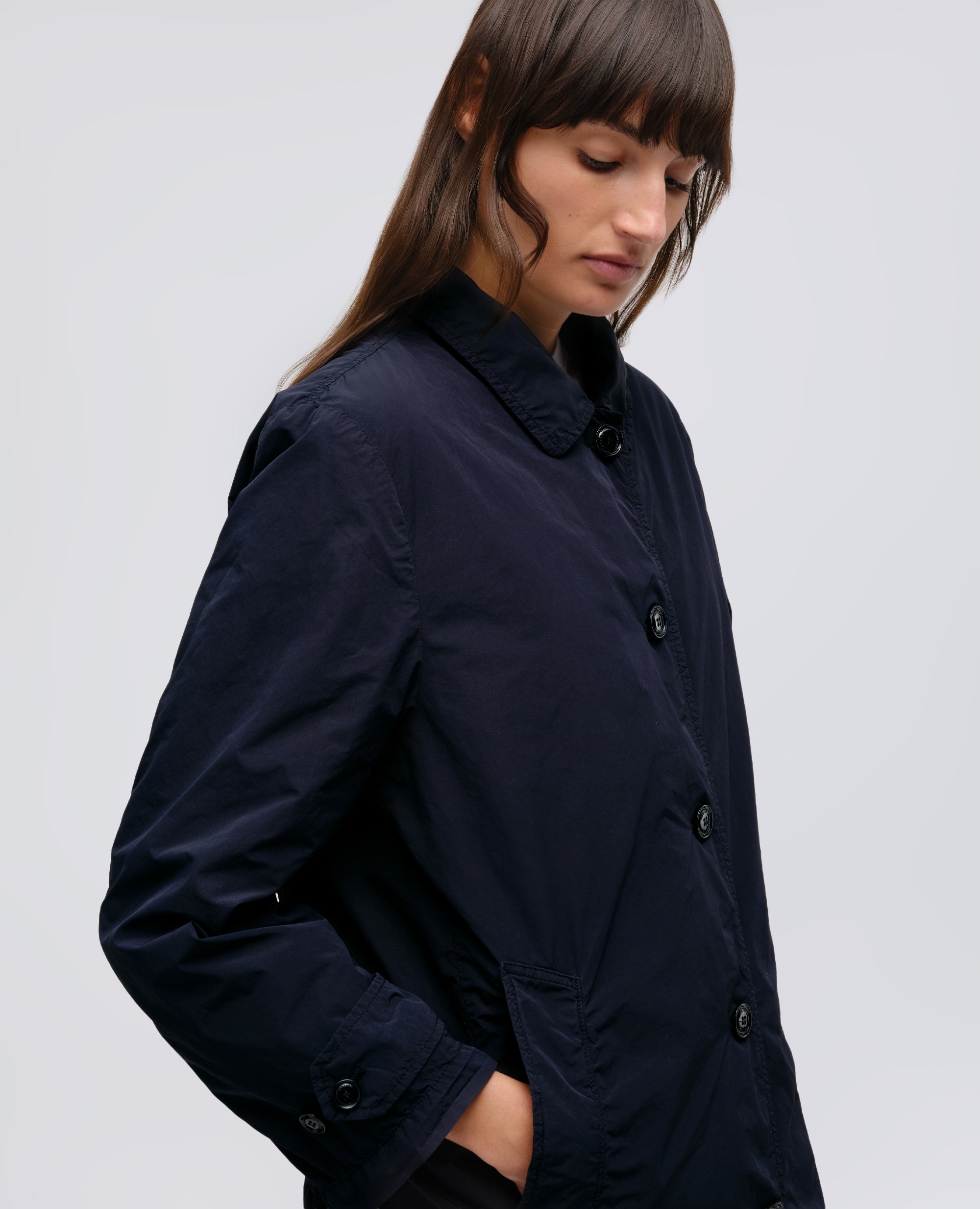 IMPERMEABILE IN POLIESTERE E NYLON COMPATTO - BLU - ASPESI