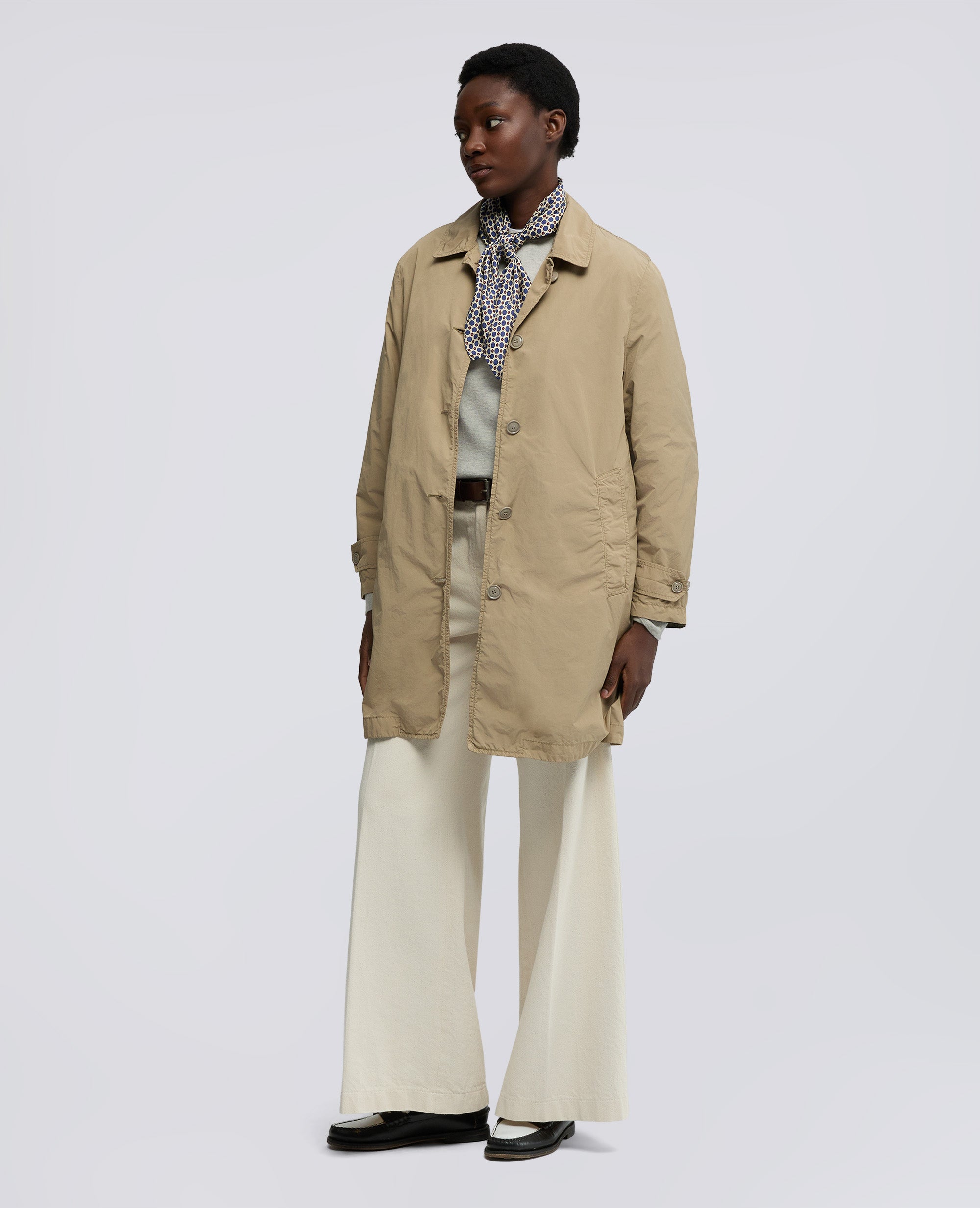 IMPERMEABLE EN POLYESTER ET NYLON COMPACT - BEIGE - ASPESI