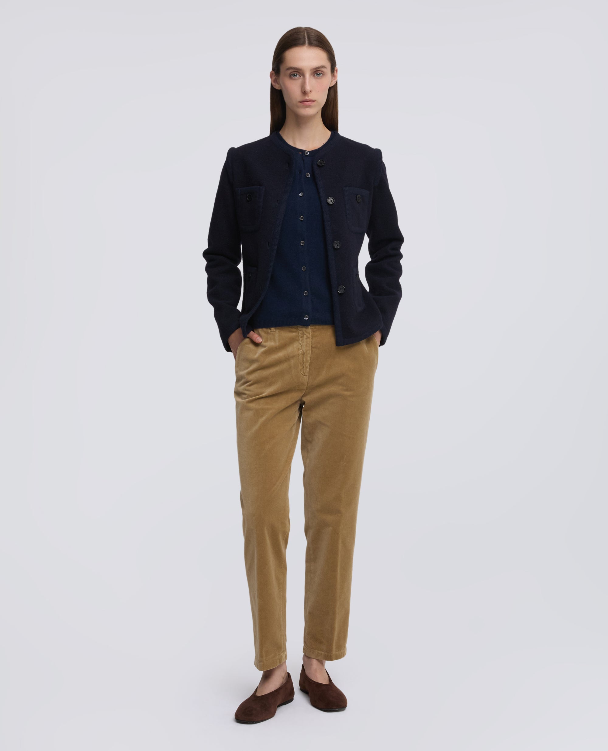 CARDIGAN EN CACHEMIRE - BLU - ASPESI