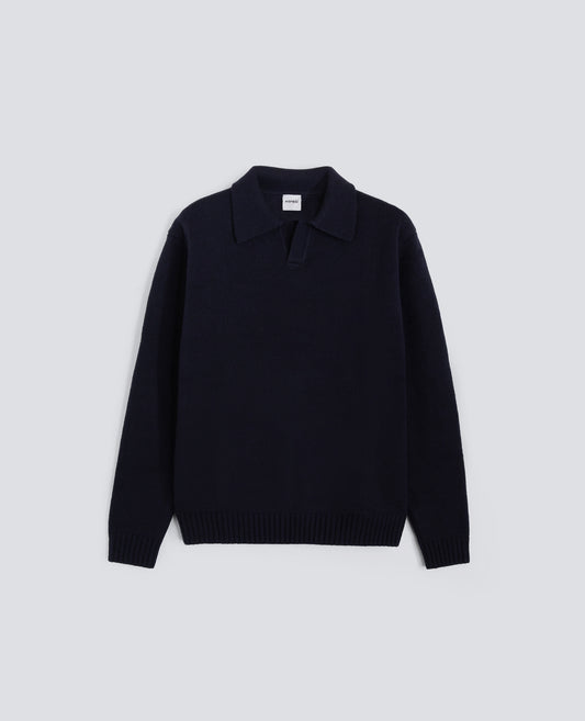 WOLLMISCHUNG-POLOSHIRT - BLU - ASPESI