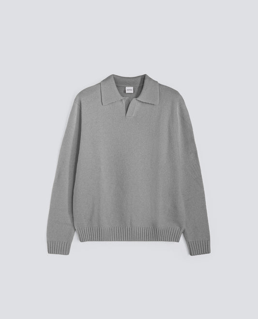 CAMISA POLO DE MEZCLA DE LANA - GRIGIO - ASPESI