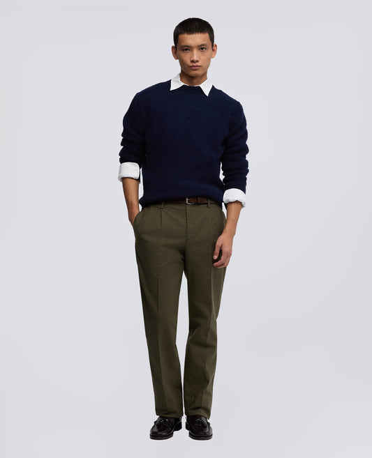 SHETLAND WOOL CREWNECK SWEATER - BLU - ASPESI