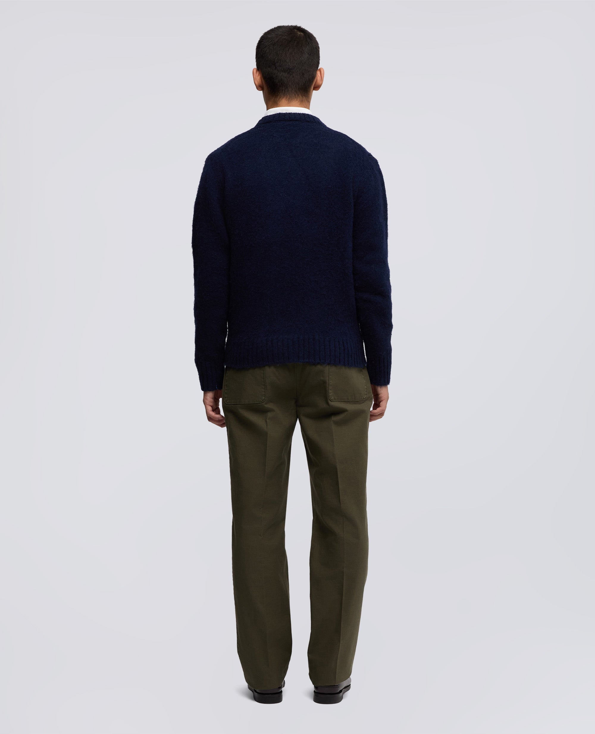 MAGLIA GIROCOLLO IN LANA SHETLAND - BLU - ASPESI
