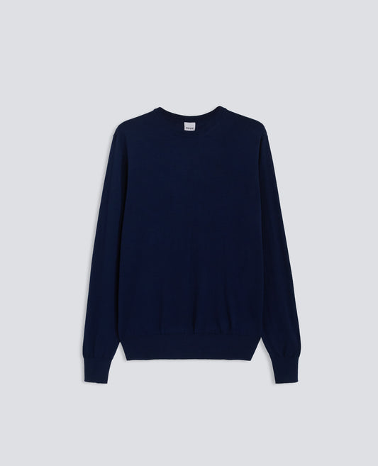 MAGLIA GIROCOLLO IN LANA RASATA - BLU - ASPESI