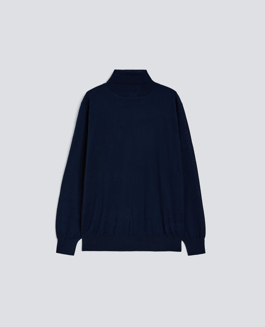JERSEY DE CUELLO ALTO DE LANA MERINO - BLU - ASPESI