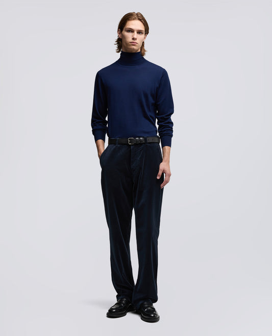 JERSEY DE CUELLO ALTO DE LANA MERINO - BLU - ASPESI