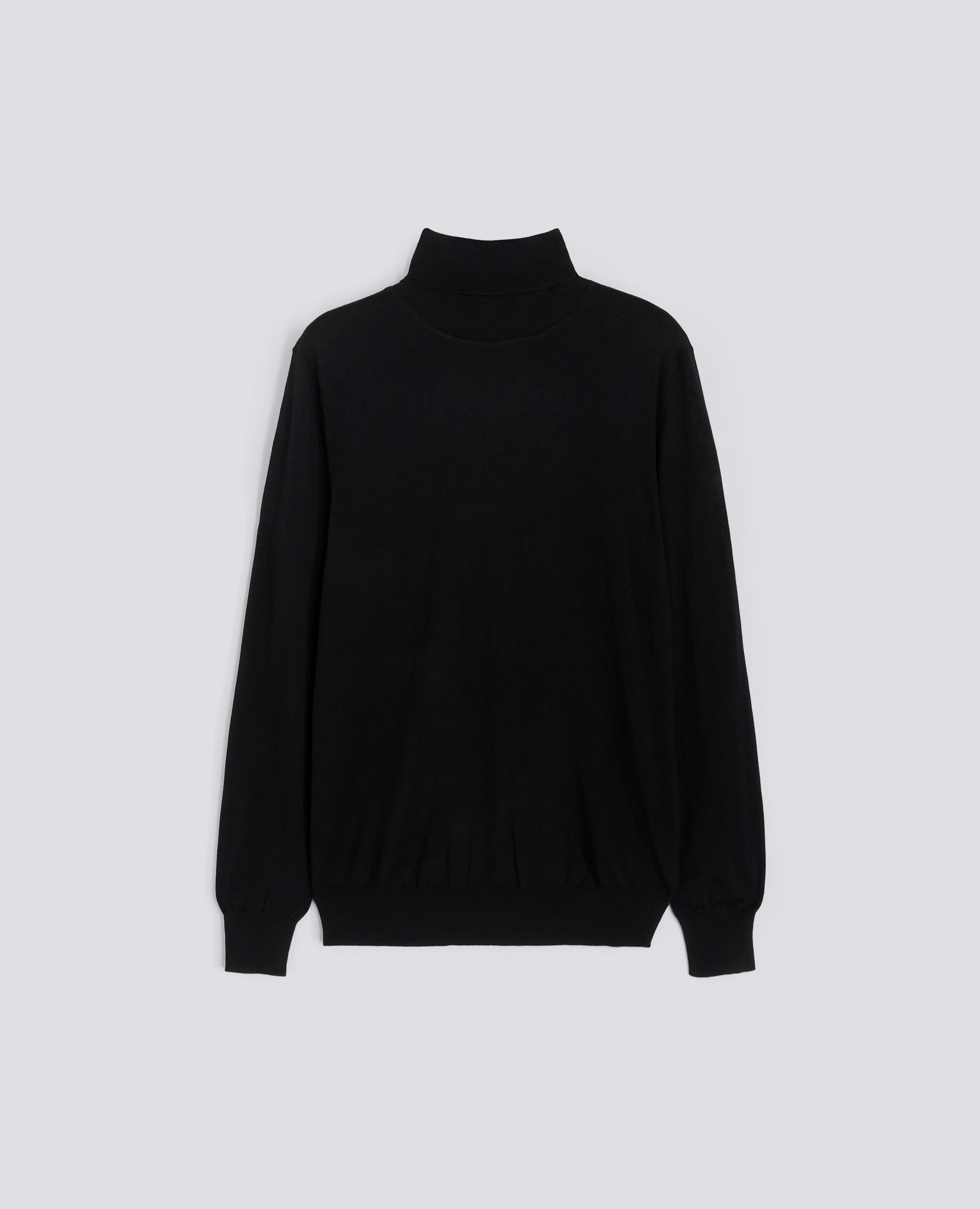 PULL ACOL ROULE EN LAINE MERINOS - NERO - ASPESI