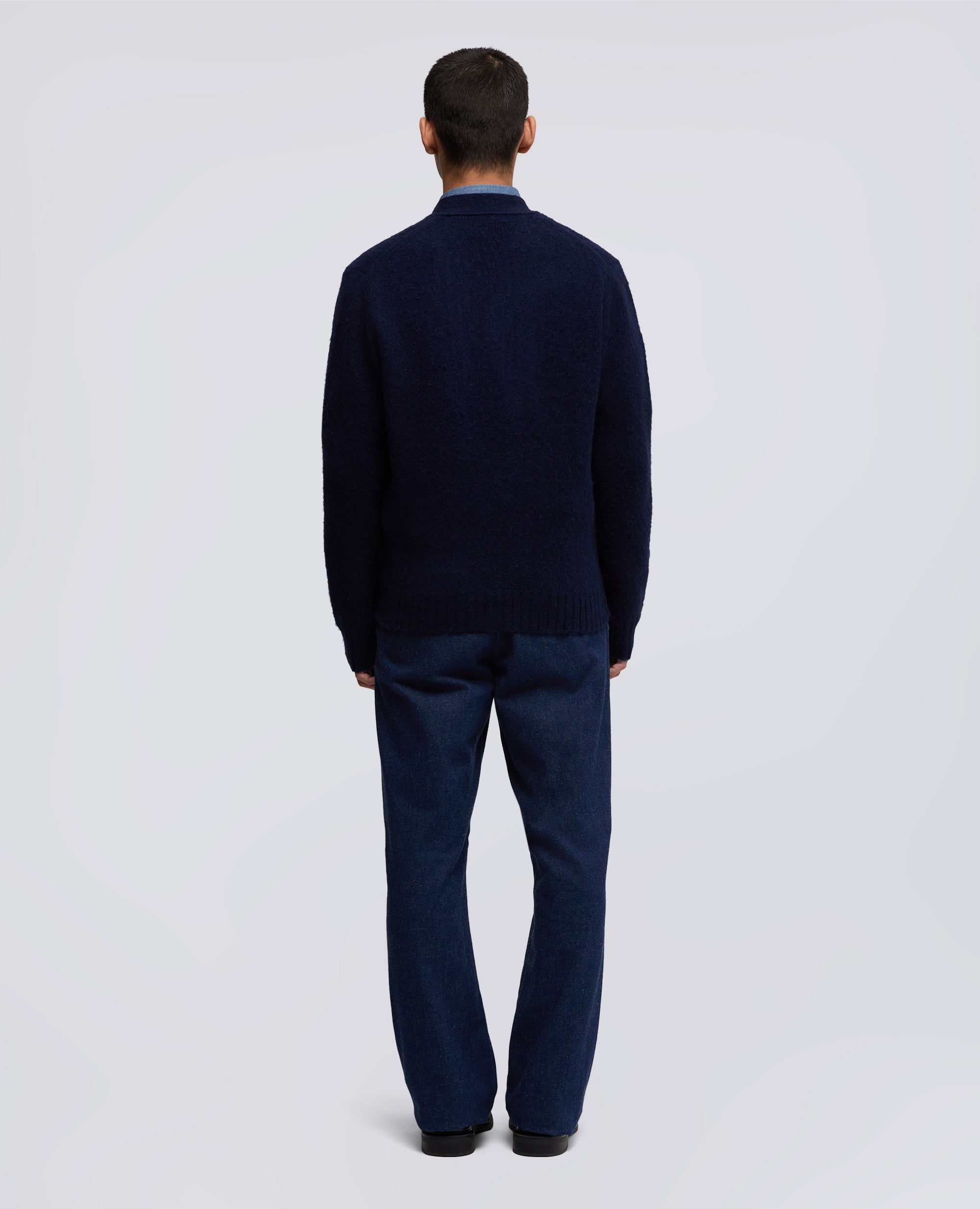 CARDIGAN IN LANA SHETLAND - BLU - ASPESI