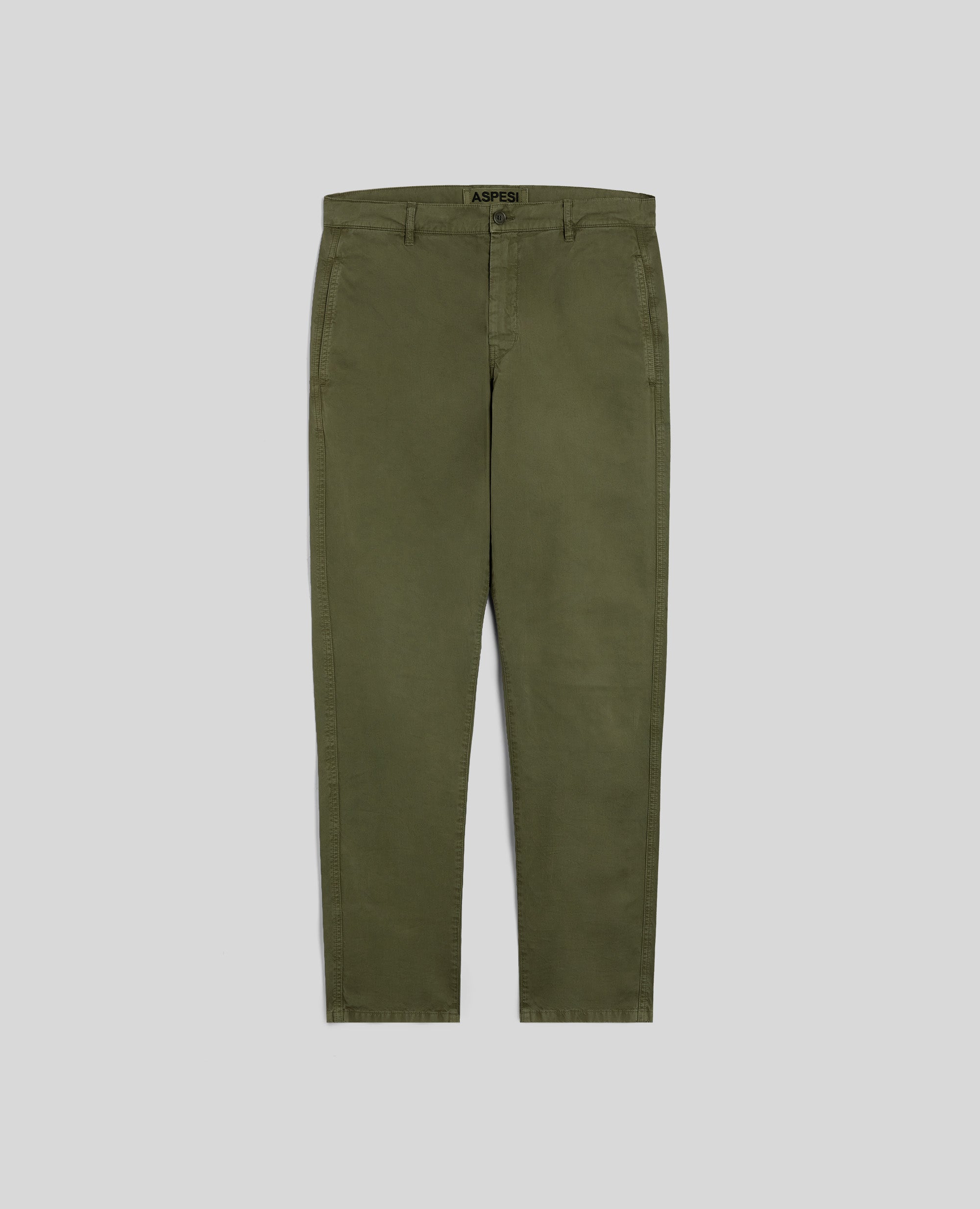 PANTALON CHINO EN GABARDINE DE COTON - VERT - ASPESI