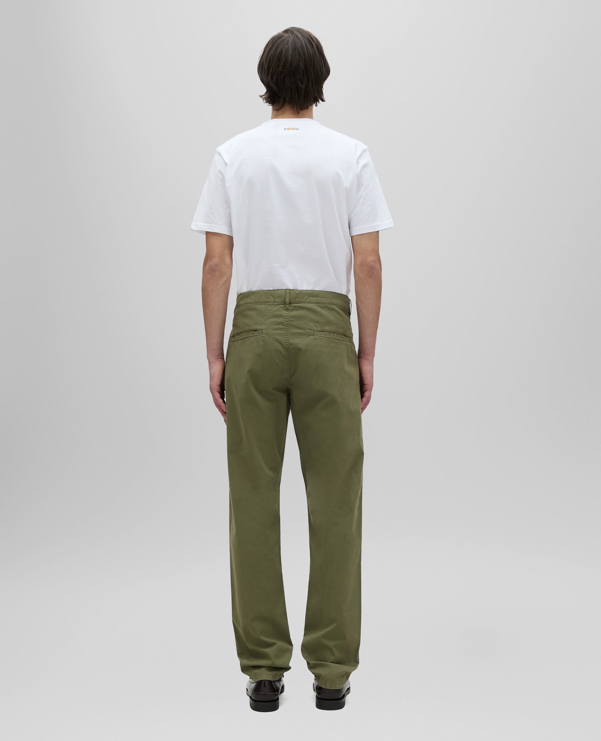 PANTALON CHINO EN GABARDINE DE COTON - VERT - ASPESI