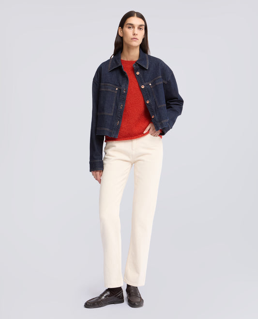 BAUMWOLL-DENIM-JACKE - BLAU - ASPESI