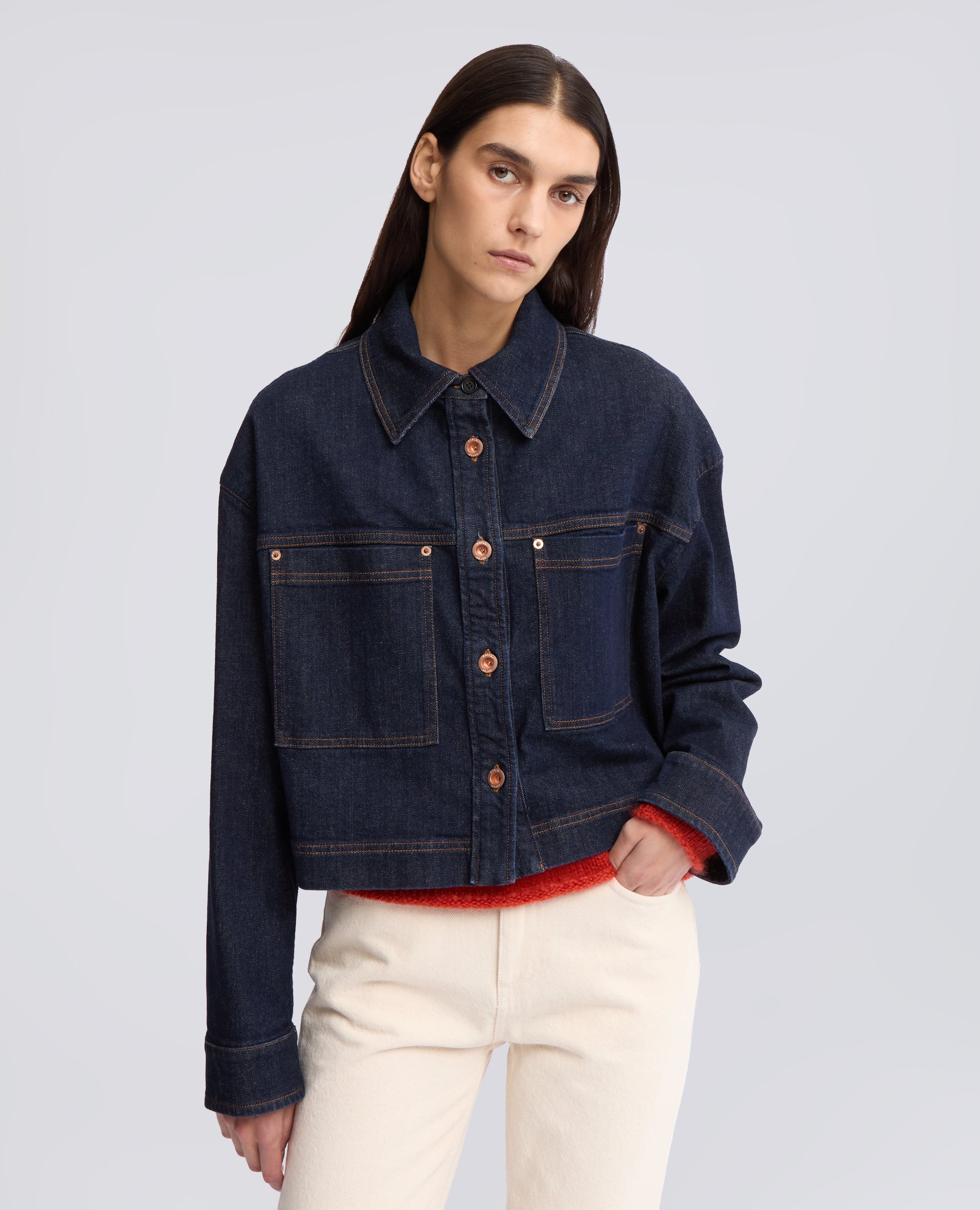 GIUBBOTTO IN DENIM DI COTONE - - BLU - ASPESI