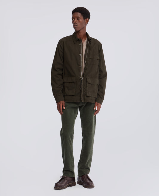 SURCHEMISE EN GABARDINE DE COTON TEINT EN PIECE - VERT - ASPESI