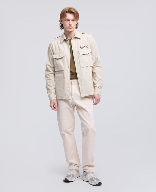 COTTON MILITARY SHIRT - BEIGE - ASPESI