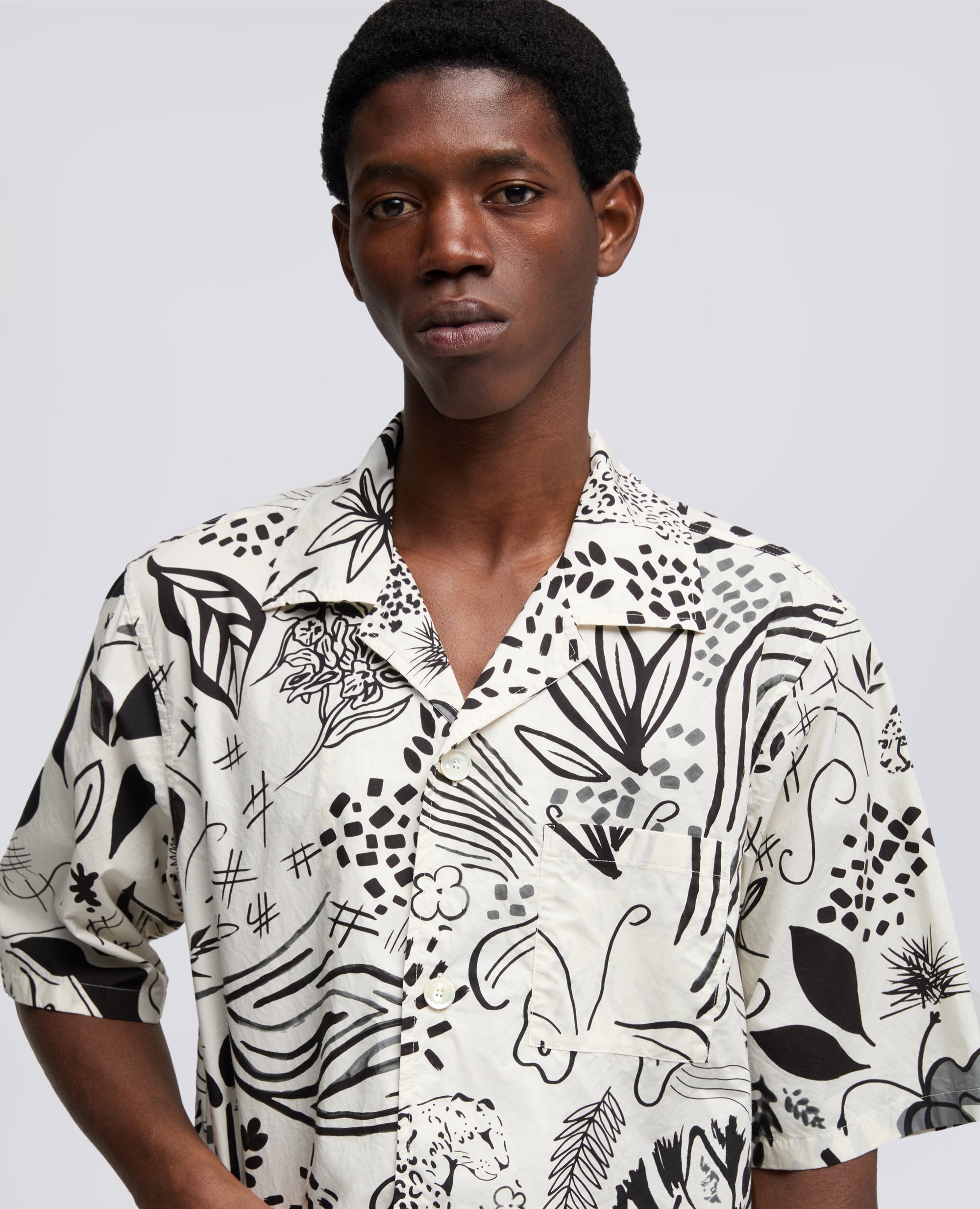 CHEMISE A MANCHES COURTES EN POPELINE DE COTON - NATURALE - ASPESI