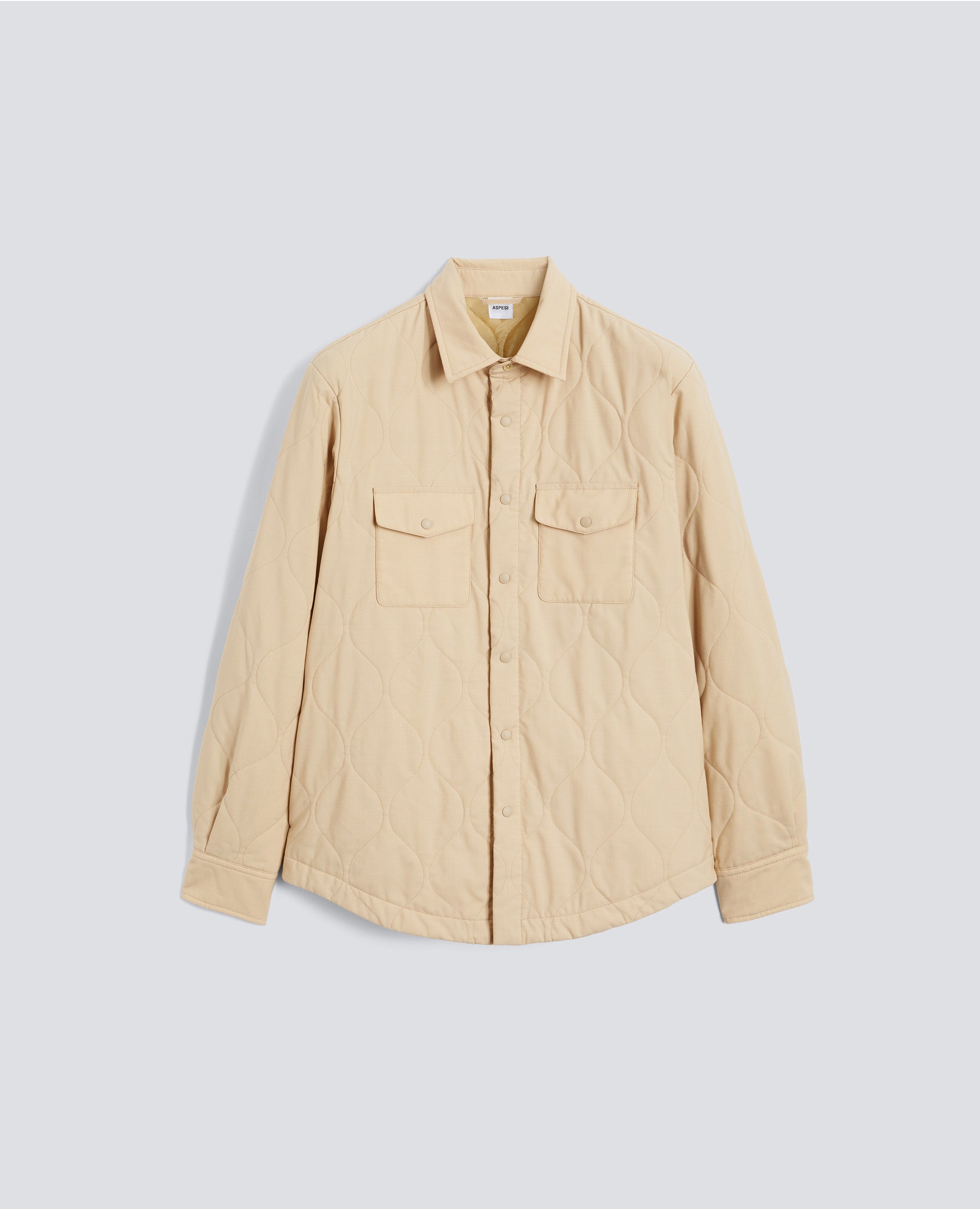 CHEMISE MOD. 13 EN LAINE-POLYESTER - BEIGE - ASPESI