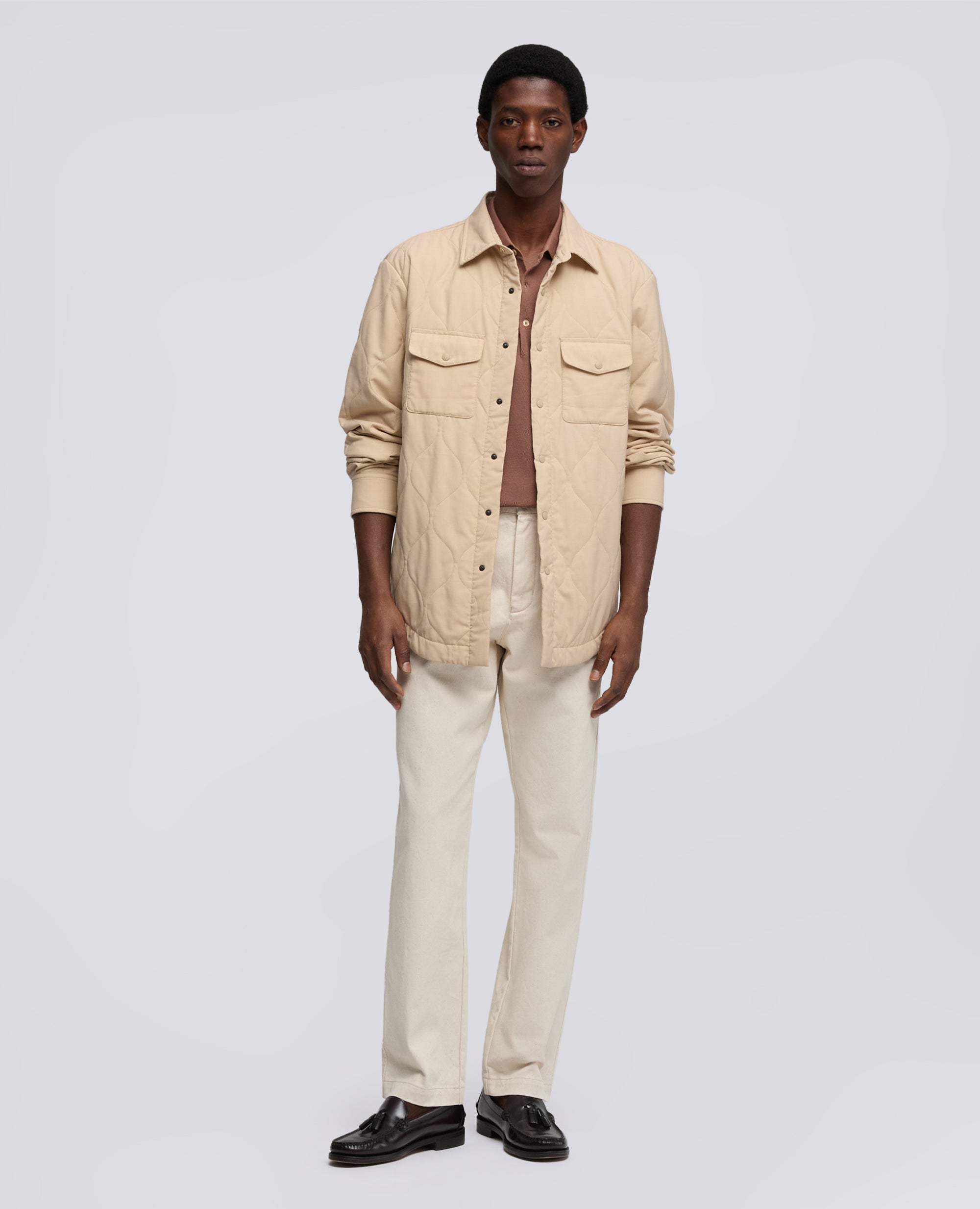 CHEMISE MOD. 13 EN LAINE-POLYESTER - BEIGE - ASPESI