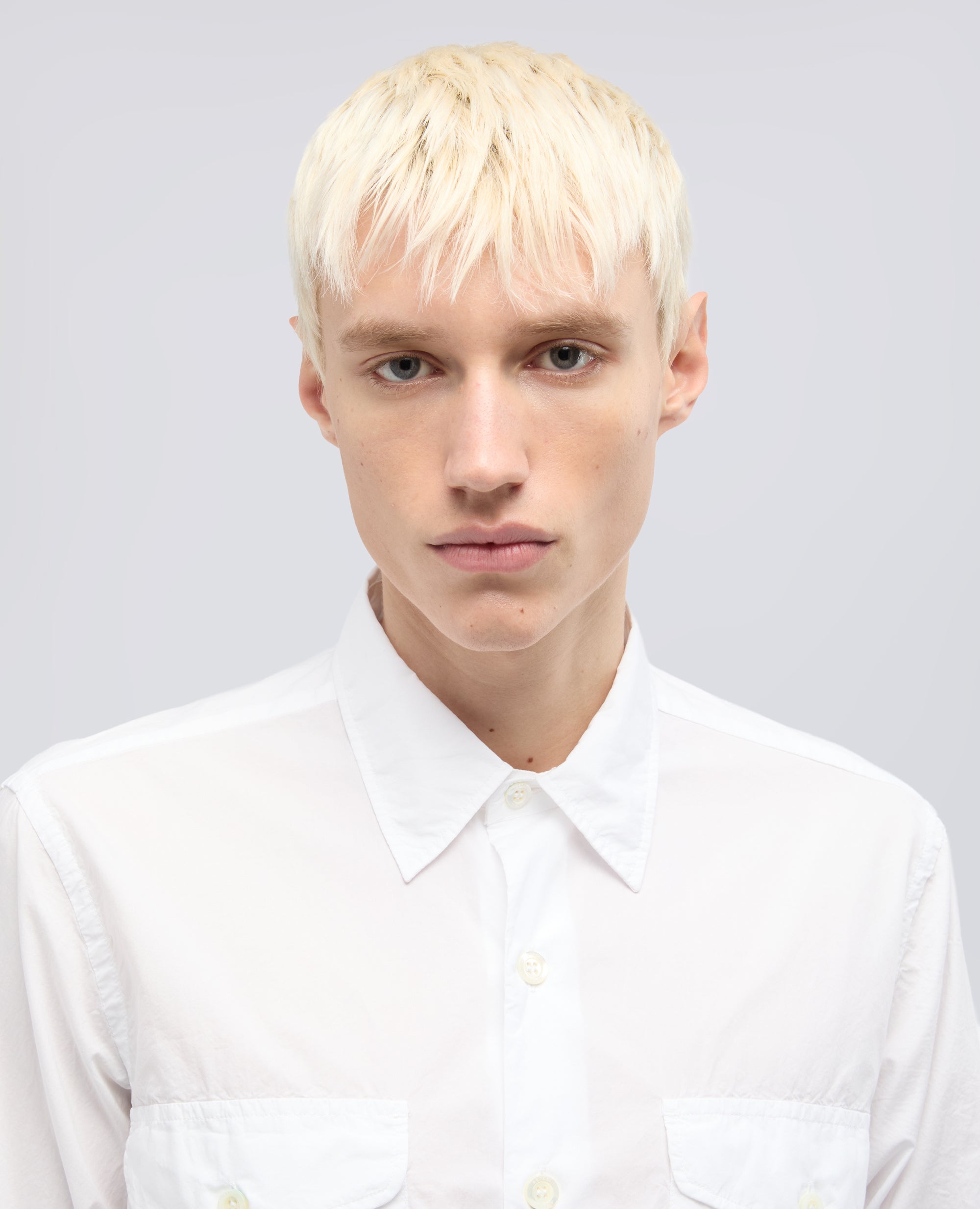 CAMICIA IN POPELINE DI COTONE TINTO CAPO - BIANCO - ASPESI