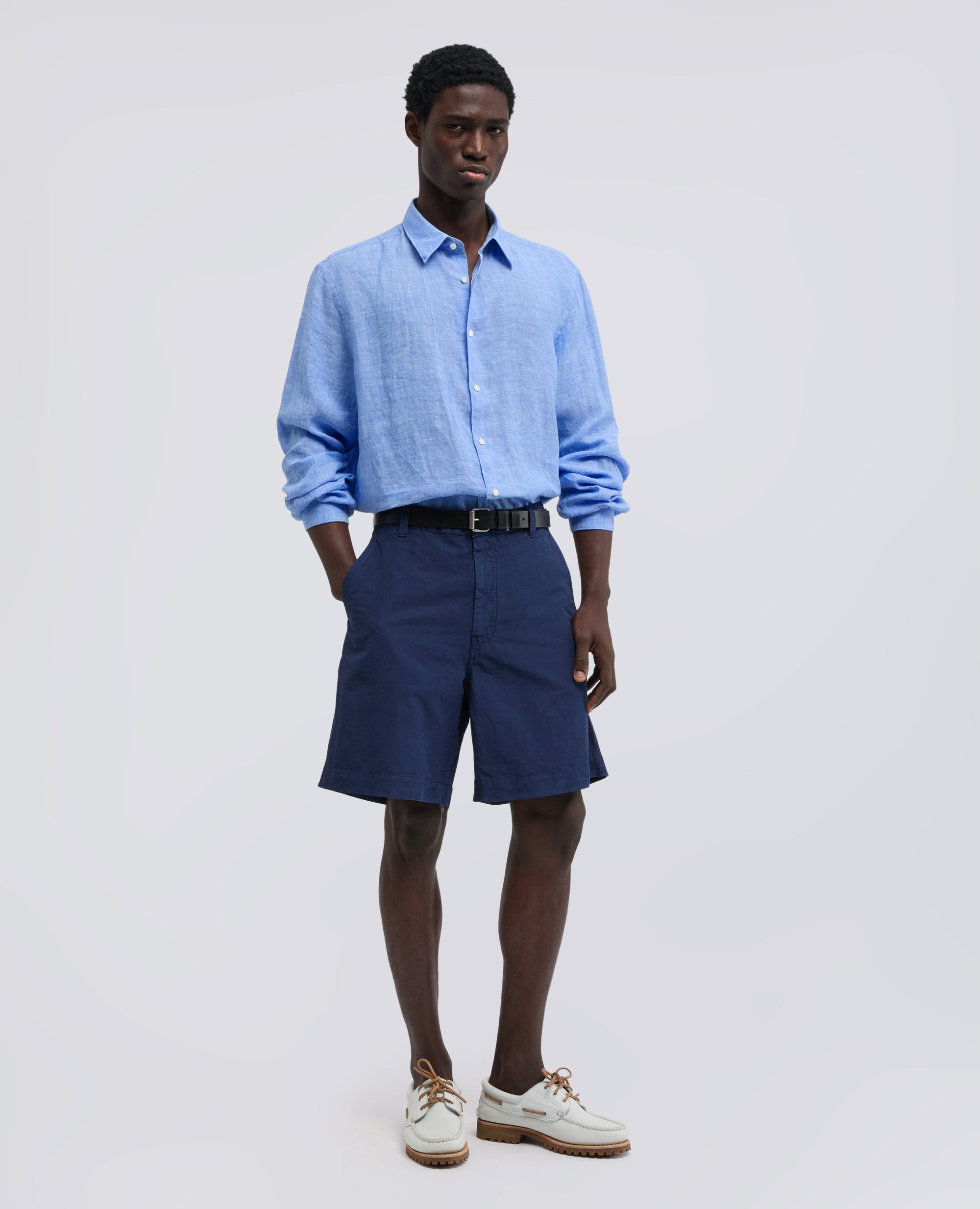 CHEMISE COMMA EN LIN DELAVE - AZZURRO - ASPESI