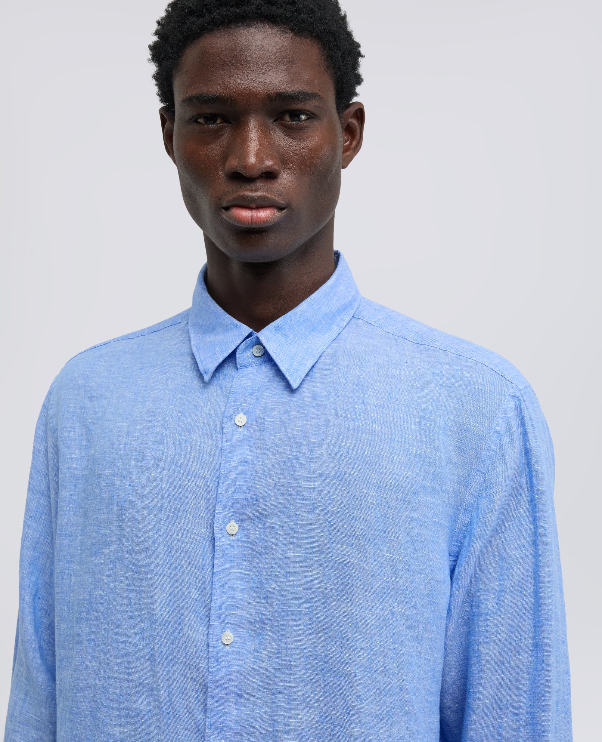 CHEMISE COMMA EN LIN DELAVE - AZZURRO - ASPESI