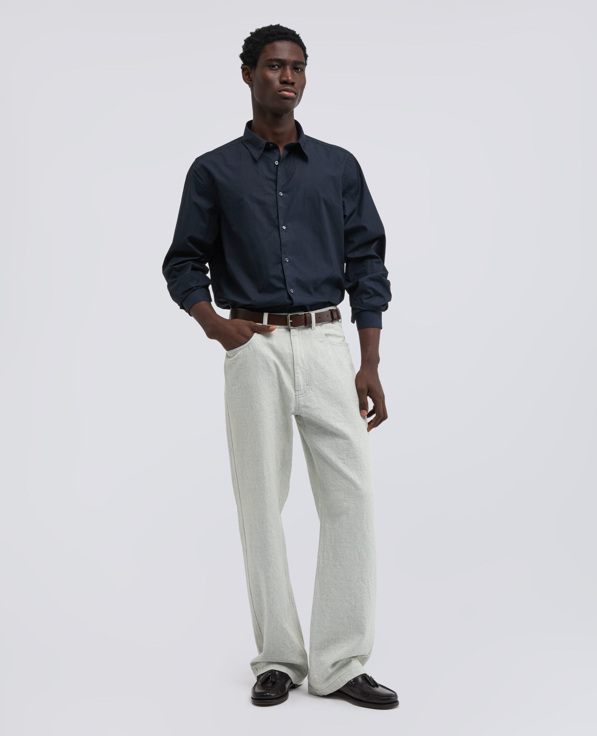 CAMISA LIGERA DE ALGODON DE POPELINA - BLU - ASPESI