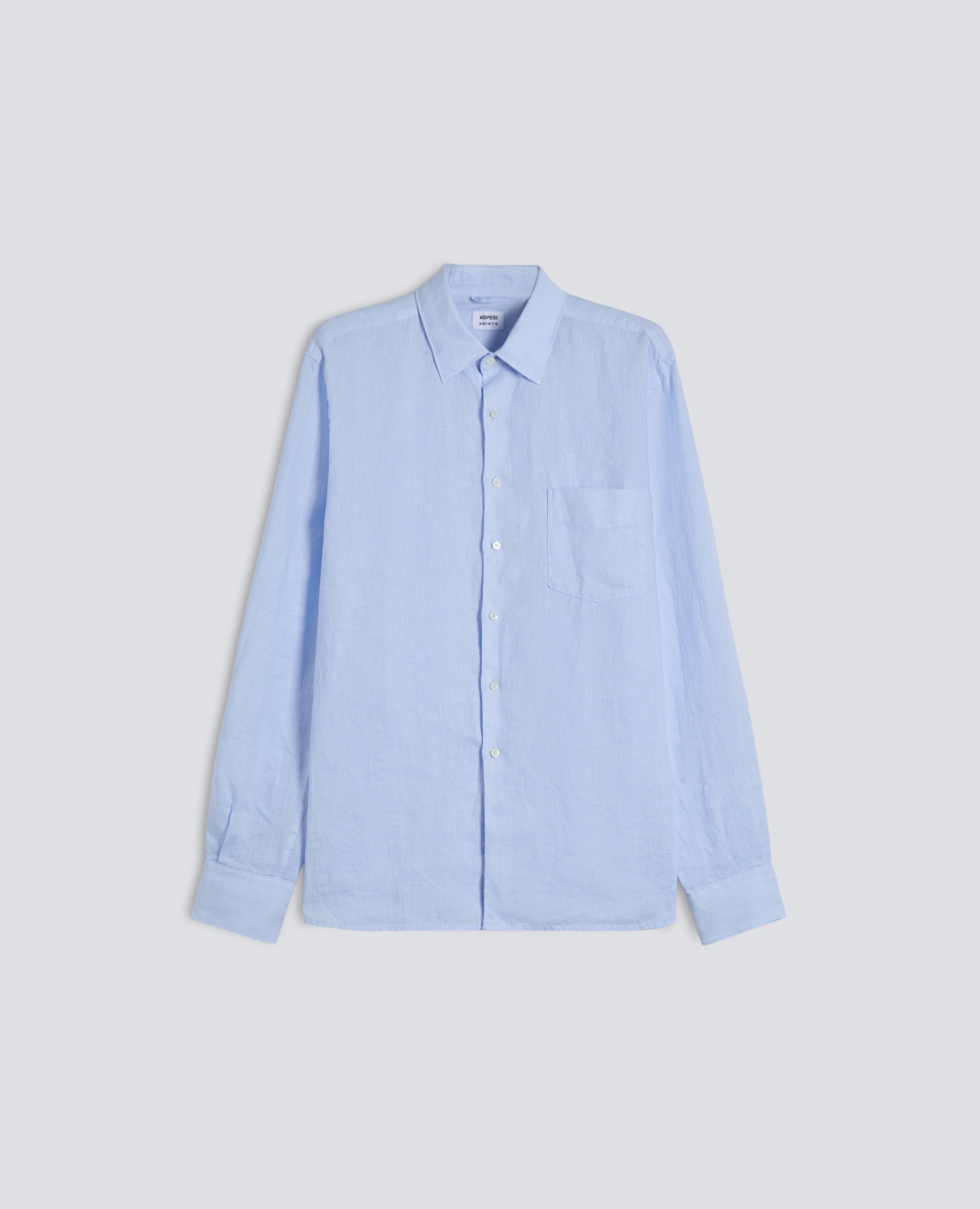 LEICHTES LEINENHEMD MIT TASCHE - AZZURRO - ASPESI