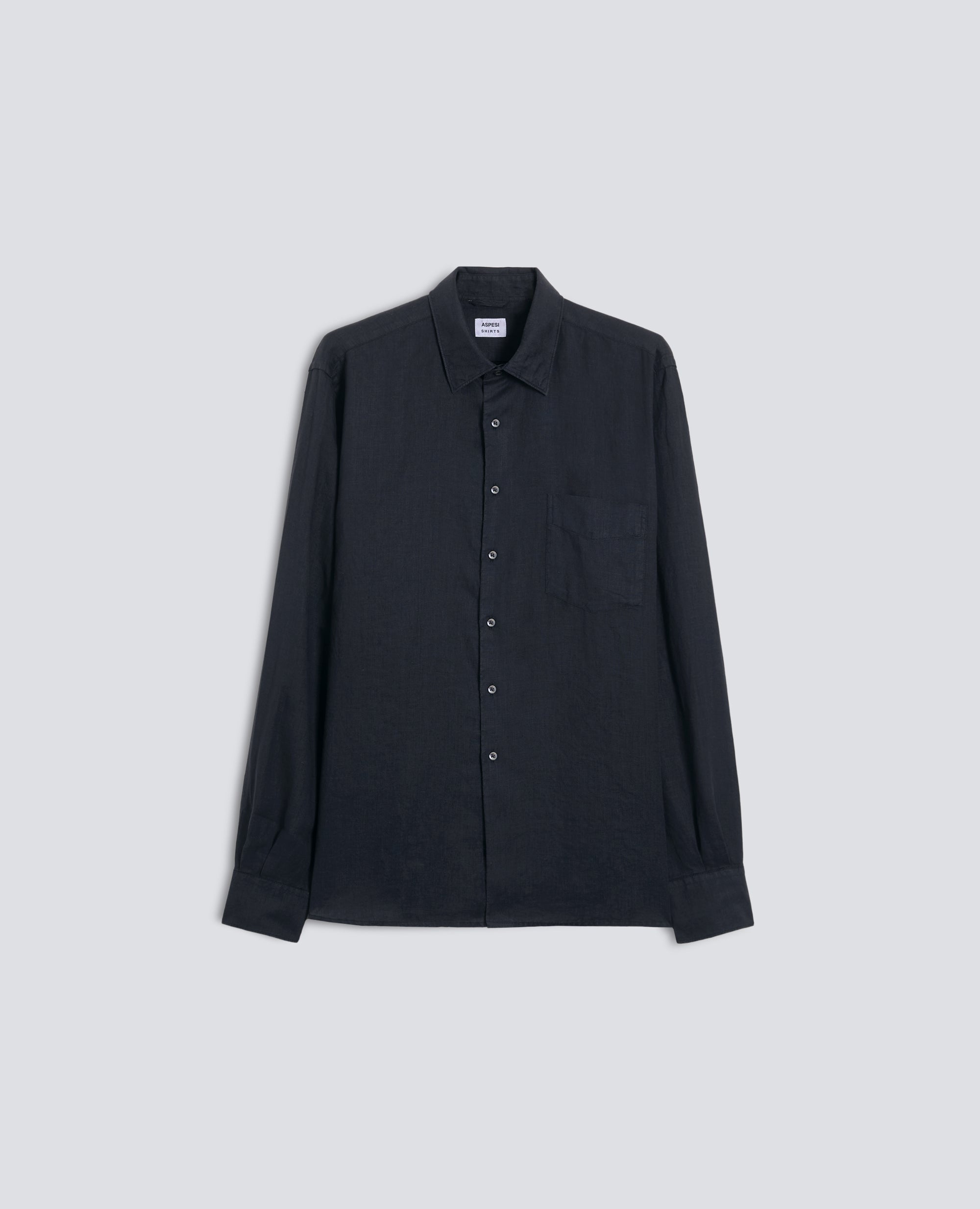 CAMISA LIGERA DE LINO CON BOLSILLO - BLU - ASPESI