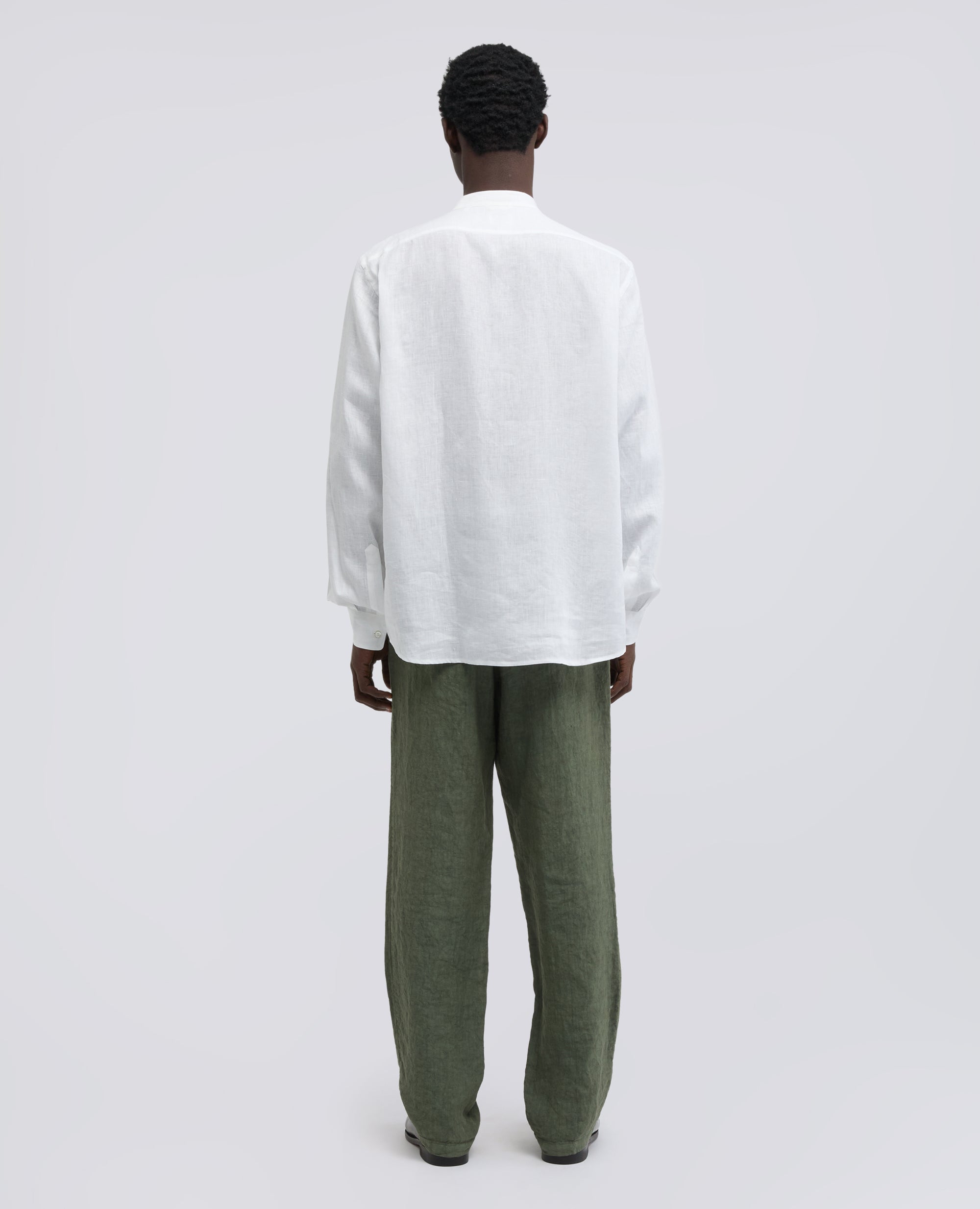 MANDARIN SHIRT IN LIGHT LINEN - BIANCO - ASPESI