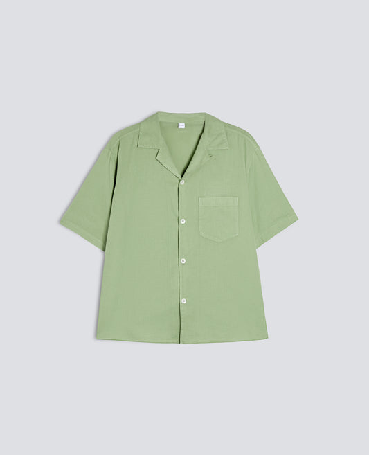 BOWLINGHEMD AUS COTTON VOILE - VERDE - ASPESI