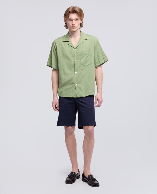 BOWLINGHEMD AUS COTTON VOILE - VERDE - ASPESI