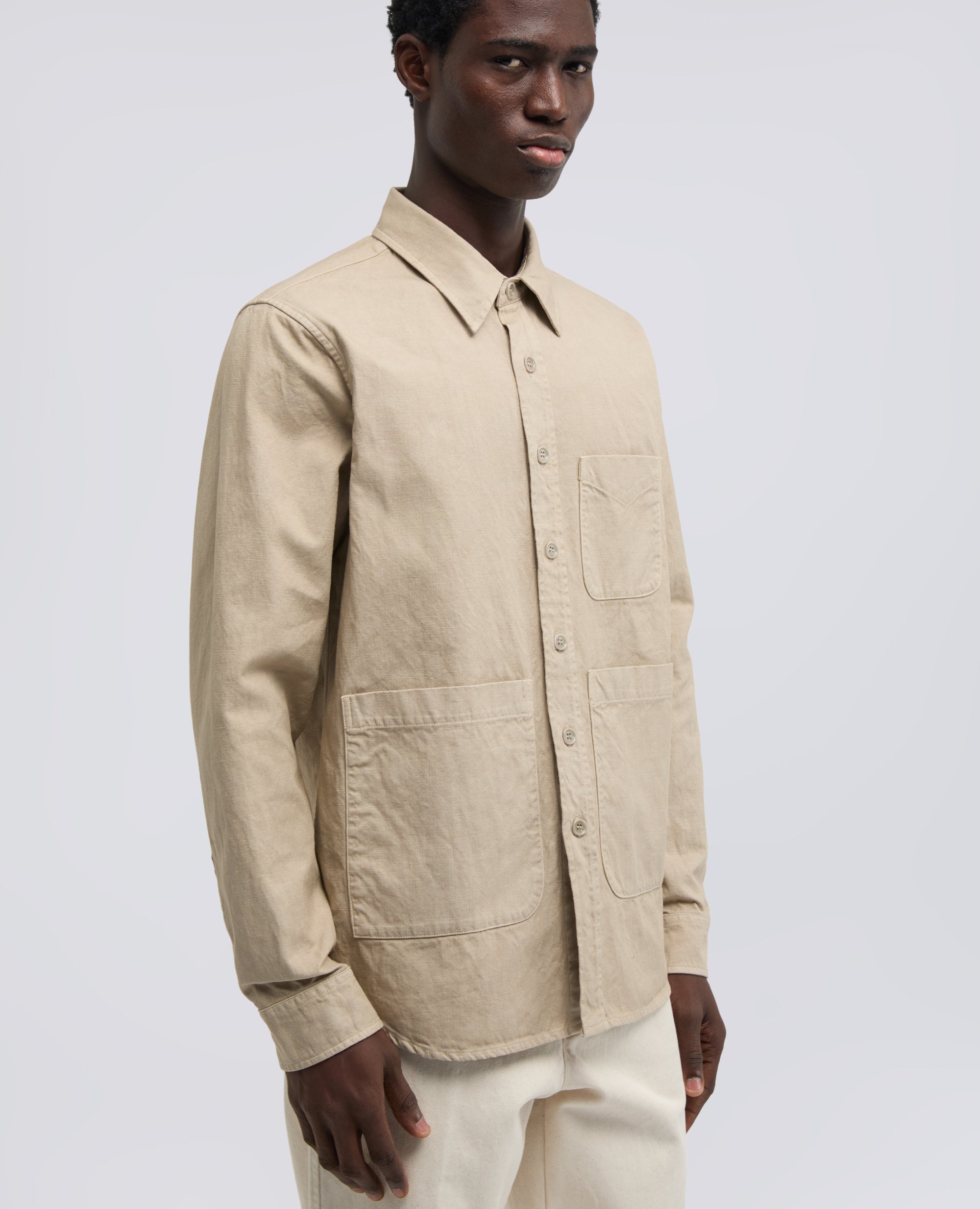 NUTZHEMD AUS BAUMWOLLIN GABARDINE - BEIGE - ASPESI