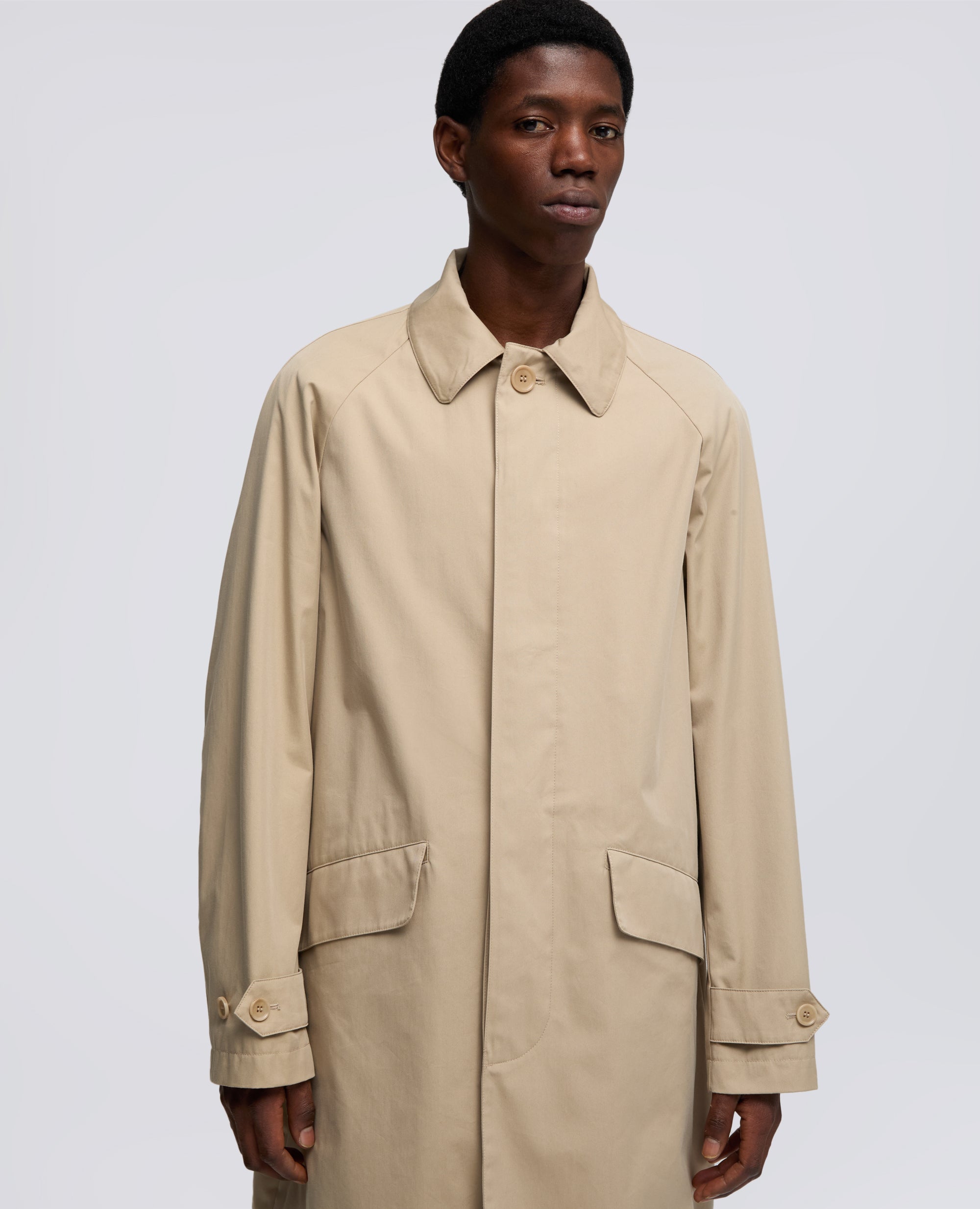 IMPERMEABLE DE SARGA DE ALGODON Y POLIAMIDA - BEIGE - ASPESI