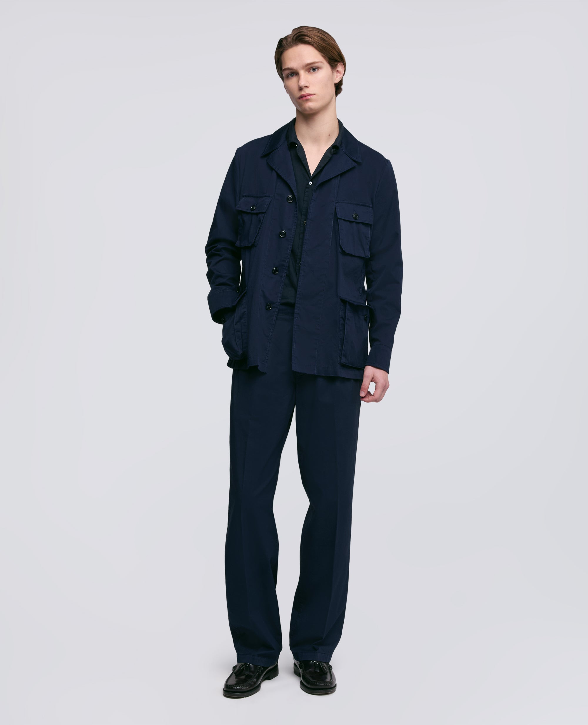 VESTE LAOS EN COTON EXTRA FIN - BLU - ASPESI