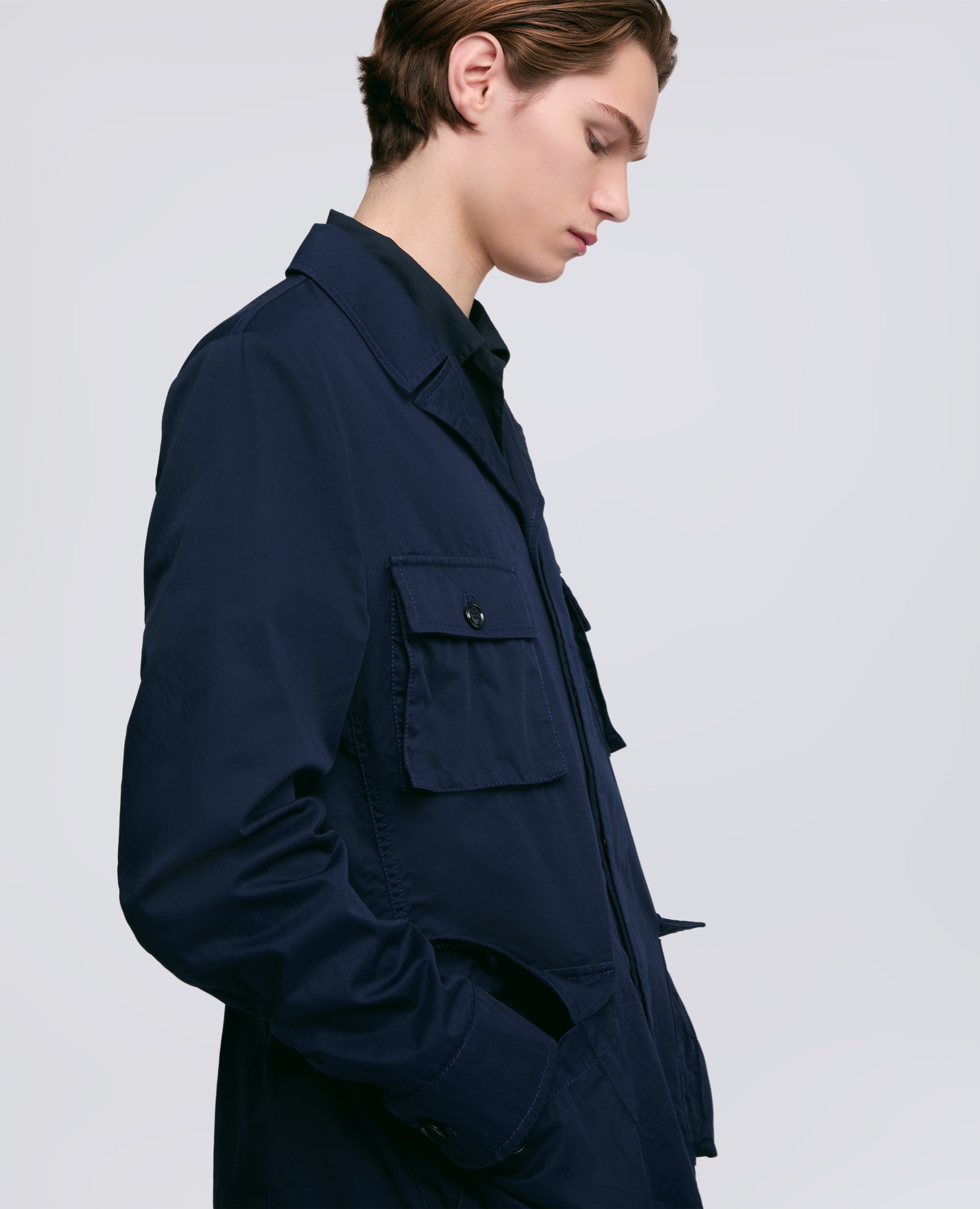 VESTE LAOS EN COTON EXTRA FIN - BLU - ASPESI