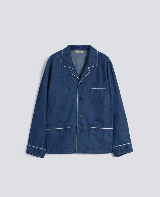 LIGHTWEIGHT DENIM PAJAMA JACKET - BLU - ASPESI