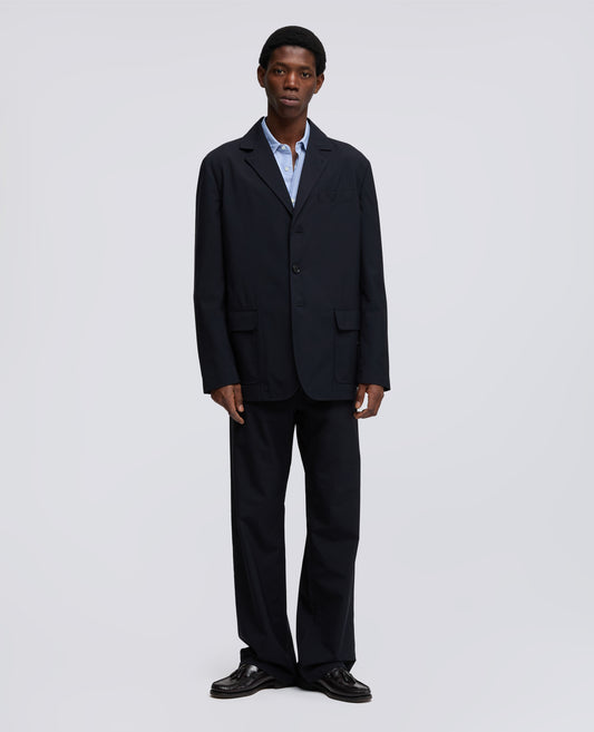 COMFORT WOOL-POLYESTER BLAZER - BLU - ASPESI
