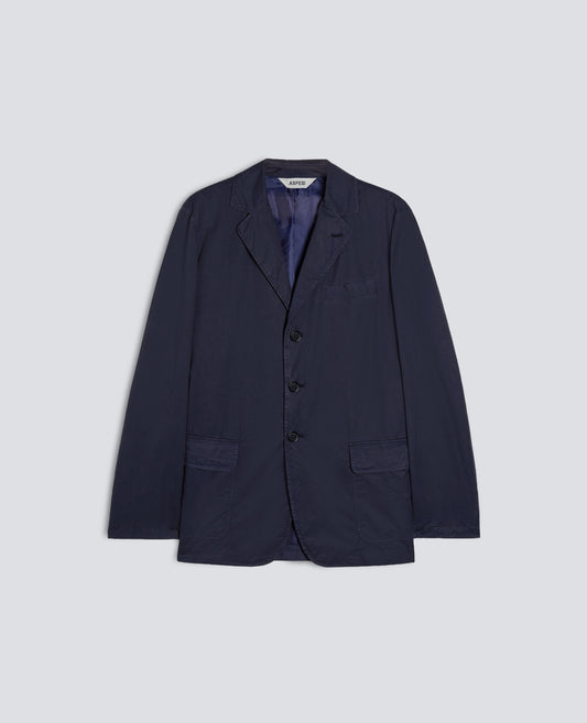 GARMENT-DYED COTTON MICRO TWILL BLAZER - BLU - ASPESI