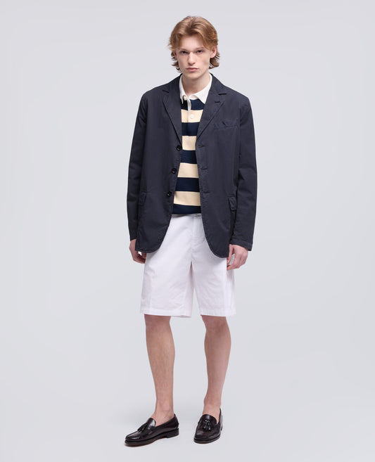 GARMENT-DYED COTTON MICRO TWILL BLAZER - BLU - ASPESI