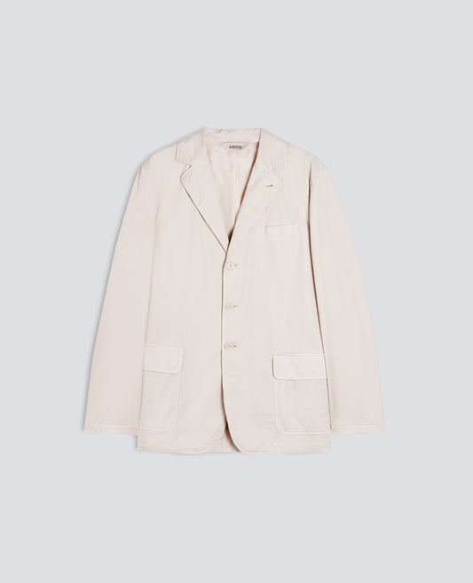 GARMENT-DYED COTTON MICRO TWILL BLAZER - BEIGE - ASPESI