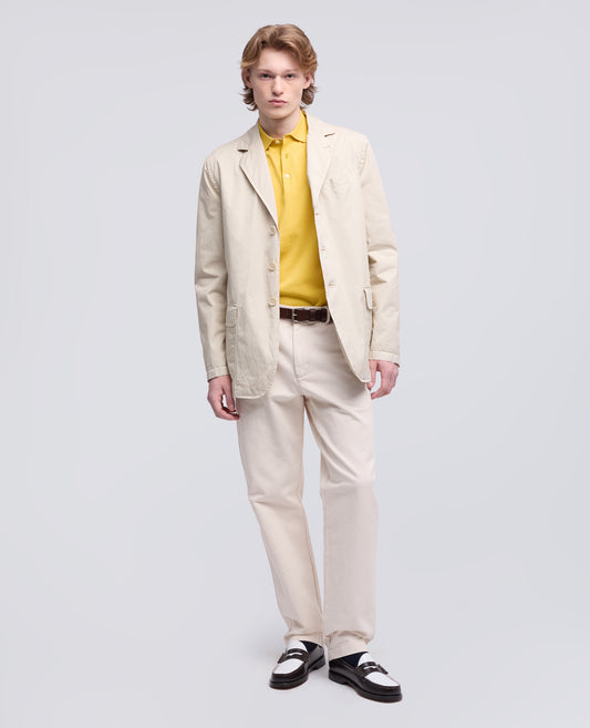 GARMENT-DYED COTTON MICRO TWILL BLAZER - BEIGE - ASPESI