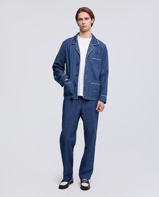 PANTALON EN DENIM DE COTON LEGER - BLU - ASPESI