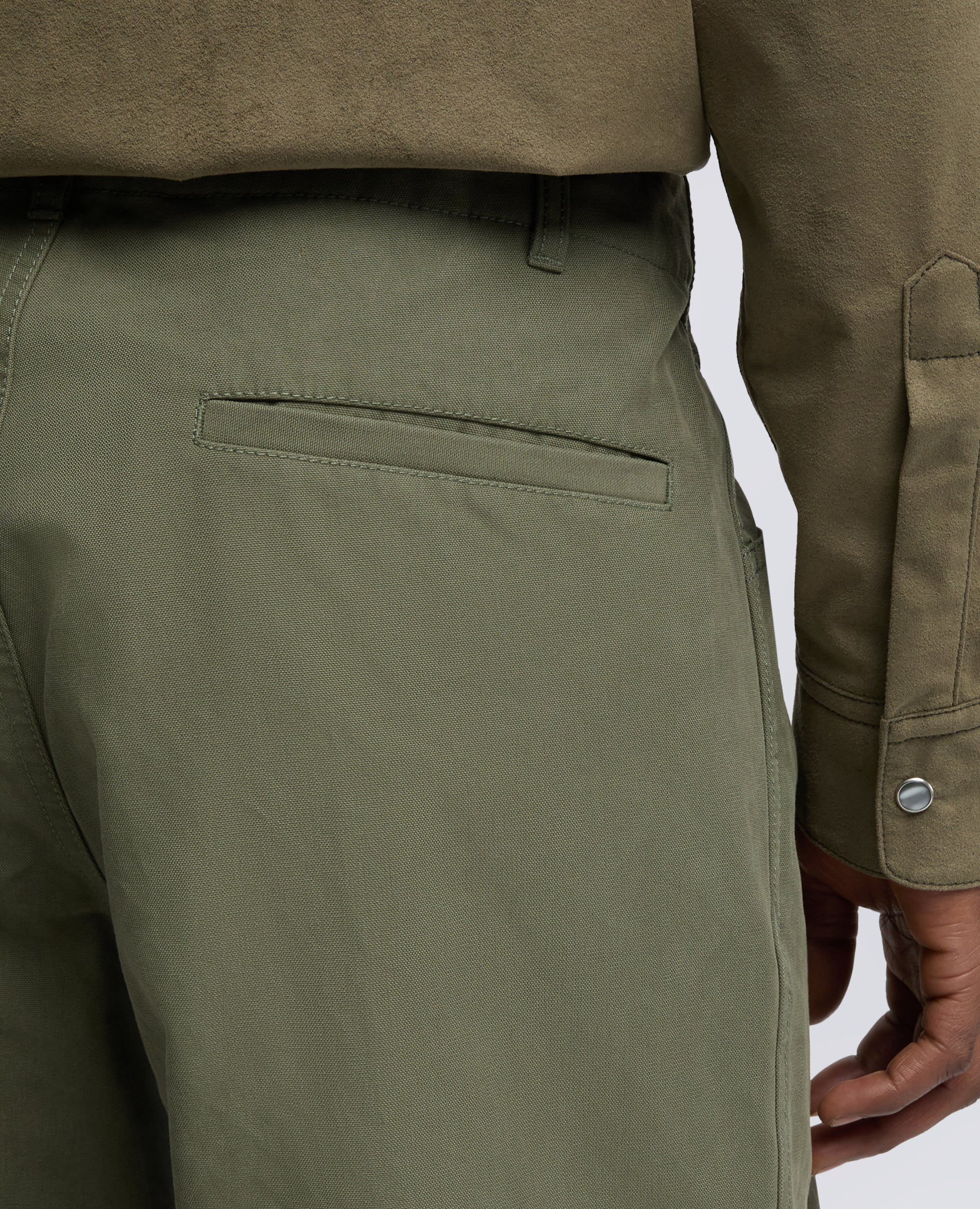 PANTALONE IN CANVAS DI COTONE TINTO PEZZA - VERDE - ASPESI