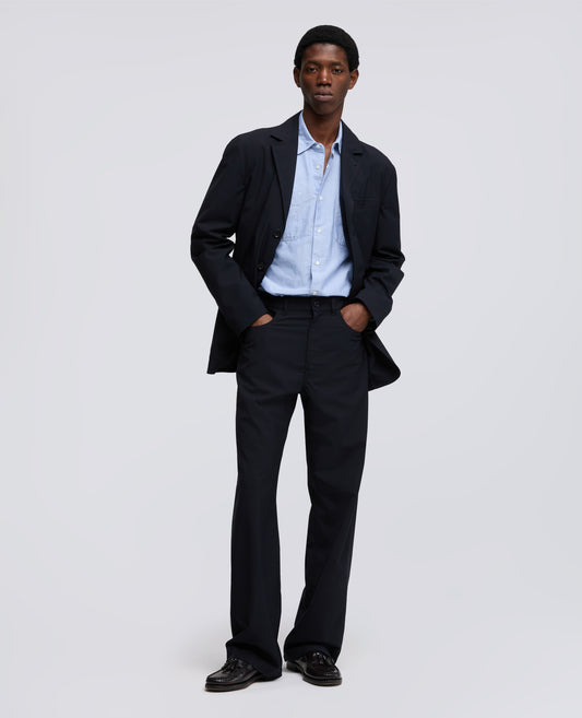 WOOL CANVAS TROUSERS - BLU - ASPESI