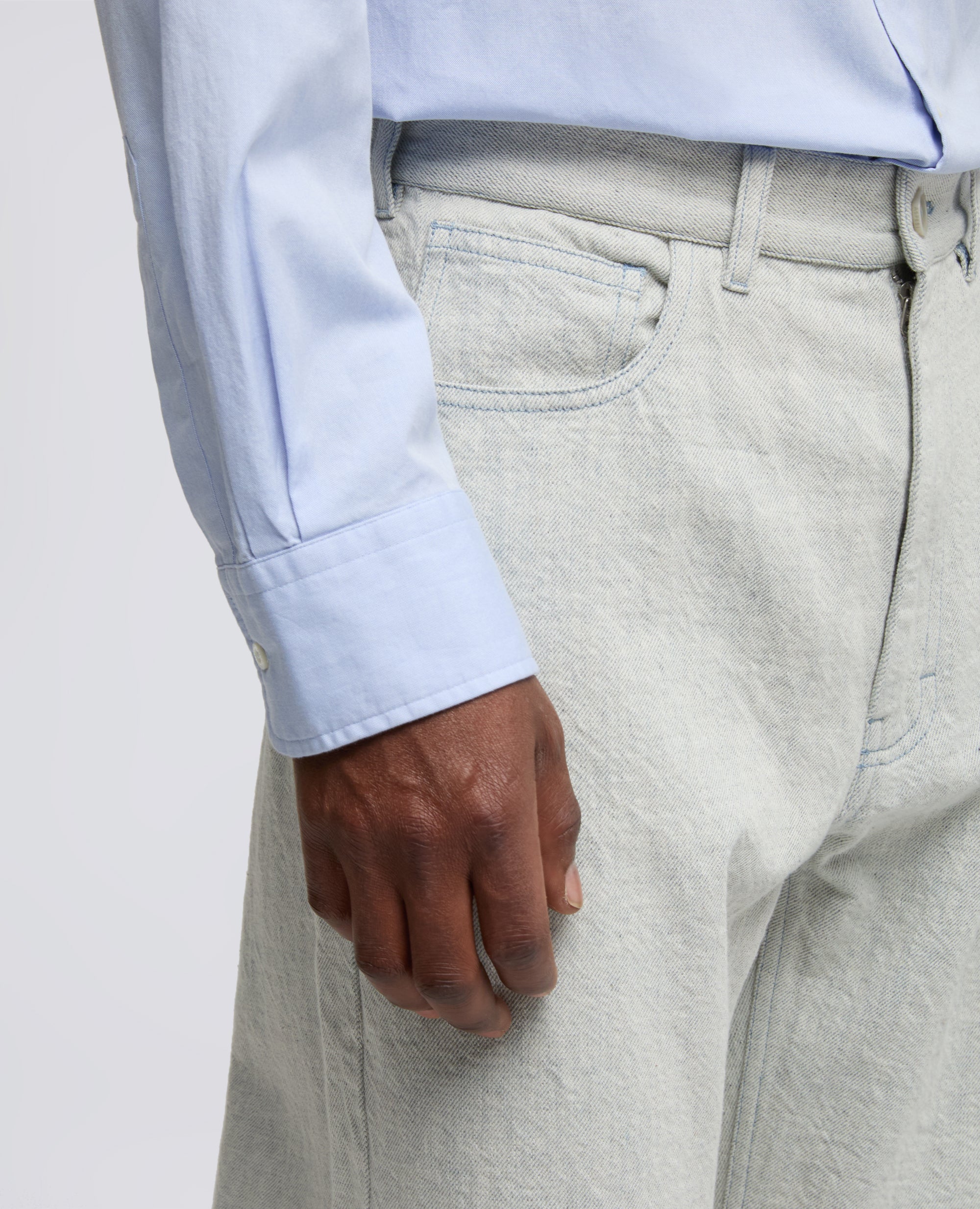 PANTALONE IN DENIM DI COTONE - GRIGIO - ASPESI