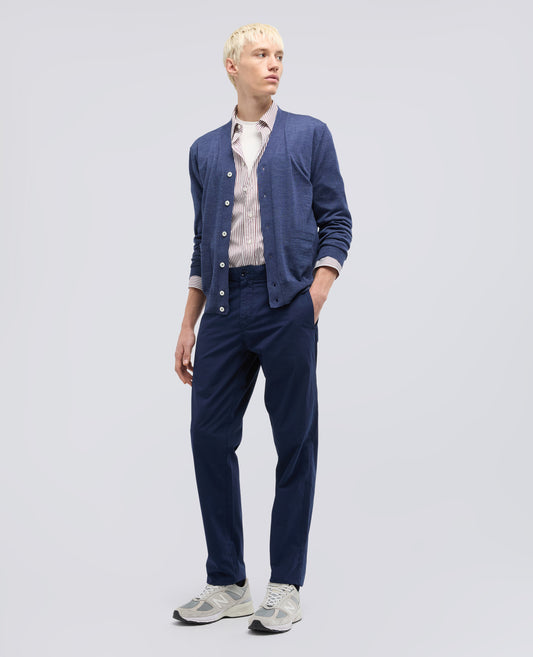 FUNCTIONAL POPLIN CHINO TROUSERS - BLU - ASPESI